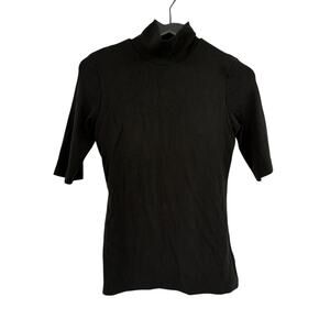 OGL Top Size M NEW Essential Turtleneck Elbow Length Sleeve Brami Classic Black